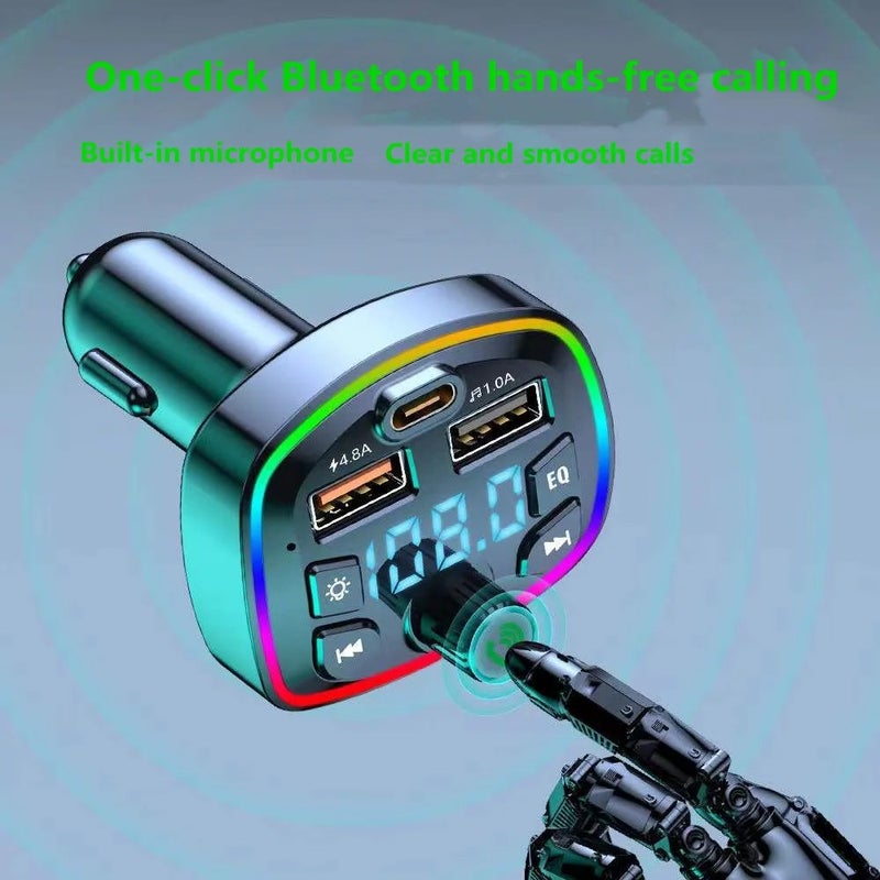 Bluejw Car PD Fast Charger Dual USB Port Bluetooth 5.0 FM Transmitter - Wireless in-Car Adapter & MP3 Player Automobile Charger - Image 5